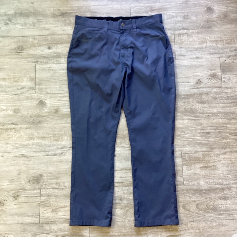 Eddie Bauer Men Dark Navy Blue Active Chinos Relaxed Signature Elastic Waistband